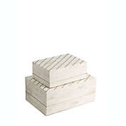 GAURI KOHLI Monaco Ivory Decorative Boxes, Set of 2