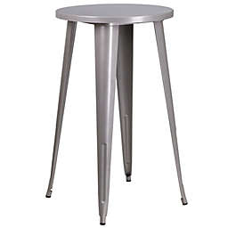 Flash Furniture 24'' Round Silver Metal Indoor-Outdoor Bar Height Table