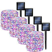 Kitcheniva 4 Pack LED Solar Power String Fairy Lights Garden x4 Multi color light