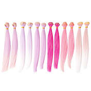 Bright Creations Doll Hair Extensions, Long Straight Synthetic Wefts, 6 Pink Colors (10x40 In, 12 Pack)