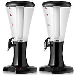 Costway 2-Set 3L Plastic Cold Draft Beer Tower Dispenser House Use w/LED