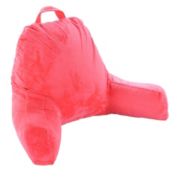 Cheer Collection Kids Size Reading and Gaming Pillow with Armrest - Plush Fiber Filled Backrest Pillow - Hot Pink