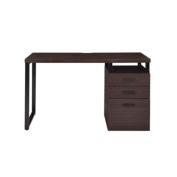 ACME Wooden Writing Desk with Spacious Storage Option, Brown and Black- Saltoro Sherpi