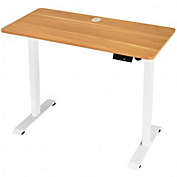 Costway Electric Height Adjustable Standing Desk with Memory Controller-Coffee