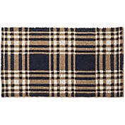 Juvale Buffalo Plaid Doormat, Coco Coir Outdoor Welcome Mat (Black, 30 x 17 Inches)