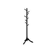 VASAGLE Coat Rack Free Standing, Solid Wood Coat Stand, Hall Coat Tree with 8 Hooks for Coats, Hats, Bags, Purses, for Entryway, Hallway, Rubberwood, Black