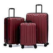 NONSTOP NEW YORK 3 Piece Set (20"/24"/28") 4-Wheel Luggage Sets + 2 packing cubes, Burgundy