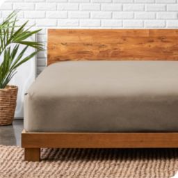 Bare Home Flannel Fitted Bottom Sheet 100% Cotton - Velvety Soft Heavyweight - Double Brushed Flannel - Deep Pocket (Twin XL, Taupe)