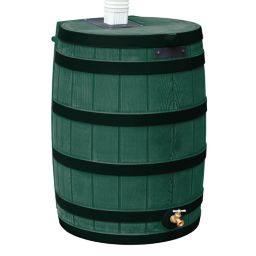 Good Ideas 1340-RW40-DR-GRNRain Wizard 40 Gallon Rain Barrel with Darkened Ribs and Brass Spigot - Green