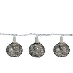 Sienna 10 Battery Operated Silver Mini Patio Lights - 7.5 ft White Wire