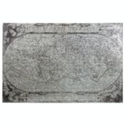 Urban Trends Collection Metal Rectangle Wall Art with "TYPVS ORBIS TERRARVM" Printed Painted Finish Brown