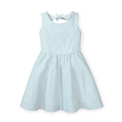 Hope & Henry Girls&#39; Button Back Party Dress (Blue Gingham, 2T)