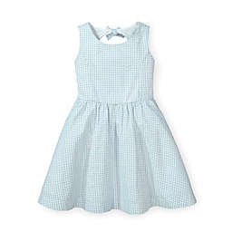Hope & Henry Girls' Button Back Party Dress (Blue Gingham, 2T)