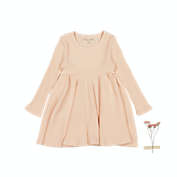 Lovely Littles The Sea Rose Long Sleeve Dress - Powder / Peach Puff - 24m
