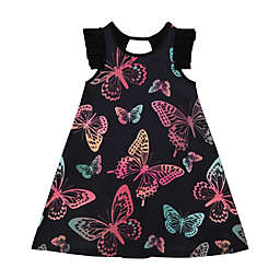 Deux par Deux Dress With Multicolored Butterflies