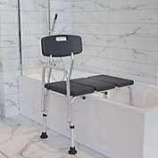 Emma and Oliver 300 Lb. Capacity Adjustable Gray Bath & Shower Medical Transfer Bench