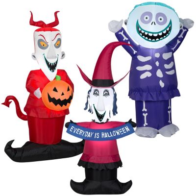 Gemmy Combo Pack Airbown Halloween Lock Shock and Barrel Disney , 4 ft Tall, Multicolored