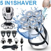 Kitcheniva 5 in 1 Rotary Electric Shaver Bald Head Shaver Kit Rechargeable,7 head