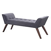 IFDC - Fabric Upholstered Accent Bench, 50&quot; x 18&quot; x 22&quot;, Gray