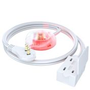 Maximm Power Strip Surge Protector (540 Joules), 3 AC Outlets with Child Proof Sliding Outlet Covers, with 360 Degree Flat Plug & 4 ft Long Extension Cord, Multi Outlet, White, UL Listed