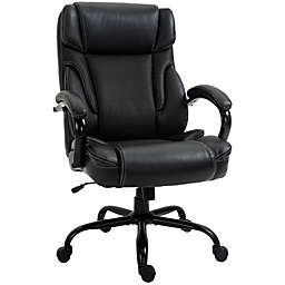 Vinsetto 484LBS Big and Tall Ergonomic Executive Office Chair with Wide Seat, High Back Adjustable Computer Task Chair Swivel PU Leather, Black