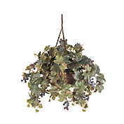 Nearly Natural Grape Leaf Hanging Basket Silk Plant, Green