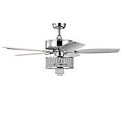Slickblue 50 Inch Electric Crystal Ceiling Fan with Light Adjustable Speed Remote Control