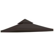 Stock Preferred 2-Tier Patio Gazebo Canopy Top Replacement Cover in 10&#39;x10&#39; Coffee Brown