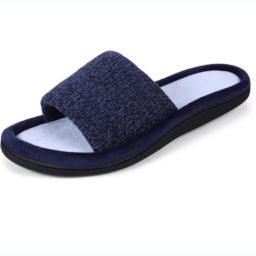 ROXONI Women's Soft Open Toe Slide Slippers, Indoor Outdoor Rubber Sole (Adult Size)