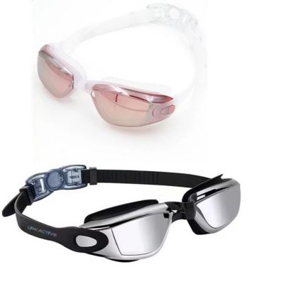 CRG Yellow UV Protection Anti Fog Adult Adjustable Swimming Swim Goggles Glasses 