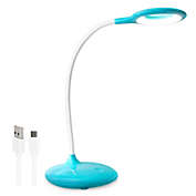 Insten LED Desk Lamp, Bright Table Lamp, Rechargeable, Flexible Neck, Touch Control, Adjustable Brightness, 400 Lumens (Blue)