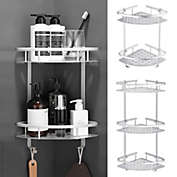 Infinity Merch 2 Tier Bathroom Corner Shelf Shower Caddy Basket