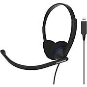 Koss - Headset Stereo with Boom Mic Noise Cancelling USB 8ft Cord (CS200-USB)