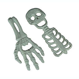 Transpac Set of 2 Cast Iron Halloween Bottle Openers Skeleton and Hand