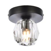 Elegant Lighting Contemporary Eren Flush Mount with 1 Light Ceiling Fixture for Living Room, Kitchen, Bedroom & Hallway, Black