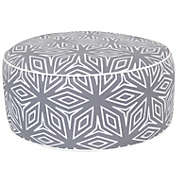 Sunnydaze Indoor/Outdoor All-Weather, Water-Resistant Inflatable Blow Up Ottoman Pouf, Gray Geometric