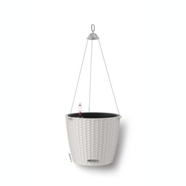 Lechuza USA 11" Gray All In One Hanging Basket Planter. View a larger version of this product image.
