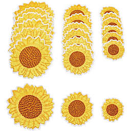 Okuna Outpost Iron On Patches, Sunflowers for Sewing, DIY Crafts (3 Sizes, 18 Pieces)