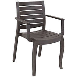 Sunnydaze Illias Plastic Outdoor Patio Arm Chair - Brown