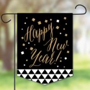 Big Dot of Happiness New Year&#39;s Eve - Gold - Outdoor Lawn and Yard Home Decorations - New Years Eve Party Garden Flag - 12 x 15.25 inches