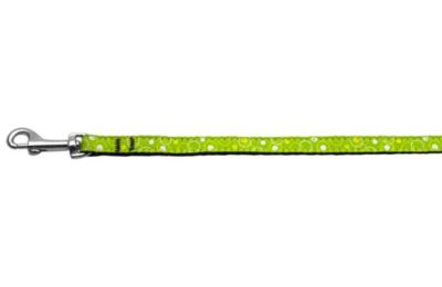 Mirage Pet Products 3/8" Wide 4ft Dog Leash for Retro Nylon Ribbon Collar, Lime Green