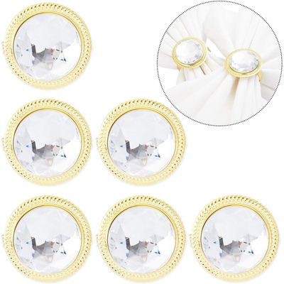 Juvale Diamond Napkin Rings for Weddings, Dinner Parties, Birthdays (6 Pack)