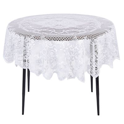 Juvale Round White Lace Tablecloth, What Size Tablecloth Do I Need For A 45 Inch Round Table