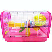 YML H1812A Clear Plastic Dwarf Hamster, Mice Cage, Dome with Color Accessories, Blue