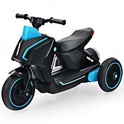 Costway 6V 3 Wheel Toddler Ride-On Electric Motorcycle with Music Horn-Black