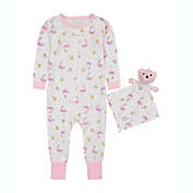 Sleep On It Infant Girls Floral Flamingo Zip-Front Coverall Pajama