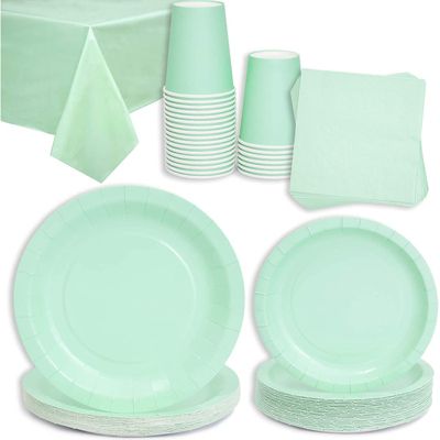 St Patricks Party Pack Tablecloths Dinnerware Serves 24, 74 Pieces and Cups 