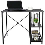 Stock Preferred Durable Computer Desk With Shelves for Living Room Black