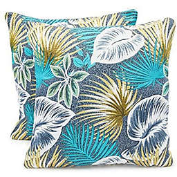 Okuna Outpost Tropical Throw Pillow Covers, Beach Home Decor (17 x 17 In, 2 Pack)