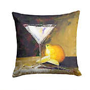 Caroline&#39;s Treasures Lemon Martini by Malenda Trick Fabric Decorative Pillow 14 x 14